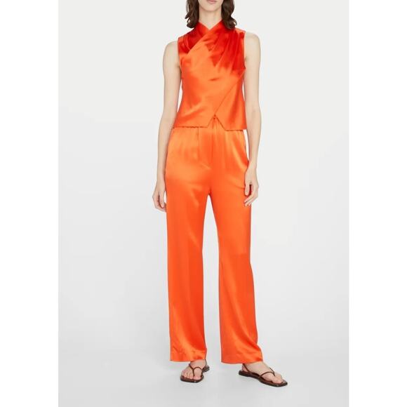 Nanushka Other - Nanushka Difya Satin Draped Crisscross Top & Millo Pleated Satin Pants S/XXS